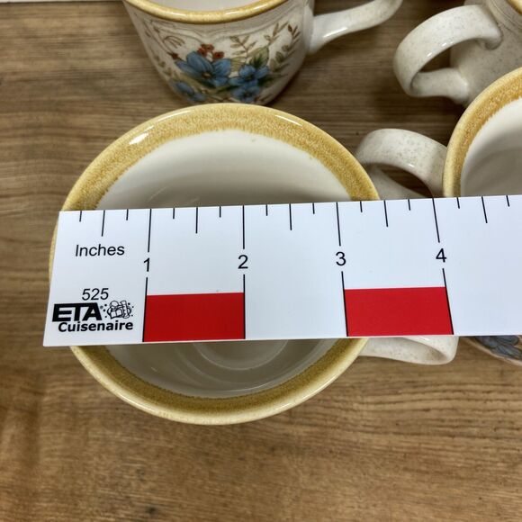 Vintage Mikasa Garden Club Day Dreams EC 461 Mugs Blue Flowers Japan Set Of 4 - Picture 7 of 10